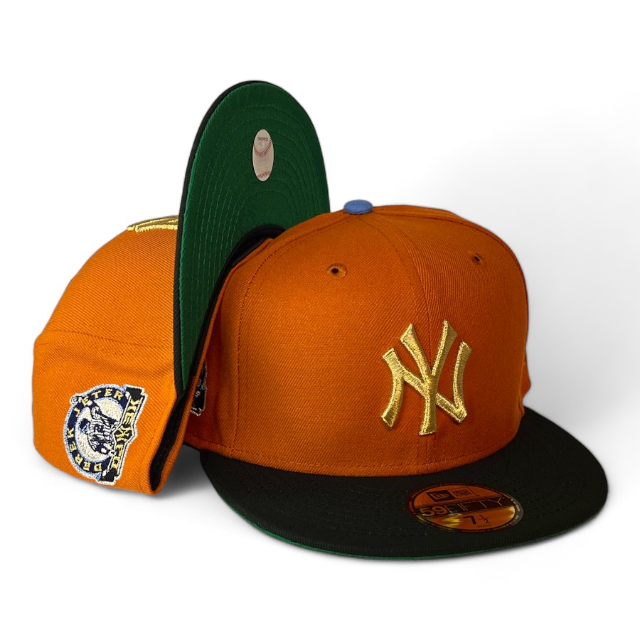 New York Yankees Orange Black Two Tone Jeter Side Patch Green UV