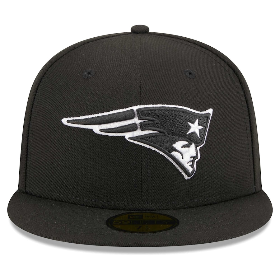 New England Patriots Black and White Basic Era 59FIFTY Fitted Hat