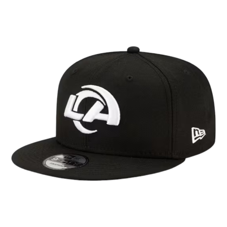 Los Angeles Rams Black and White Basic New Era 9FIFTY Snapback Hat