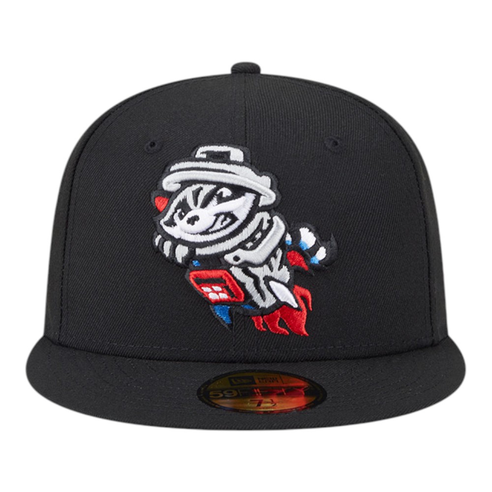 Rocket City Trash Pandas Black Alternate Authentic Collection MiLB New Era 59FIFTY Fitted Hat