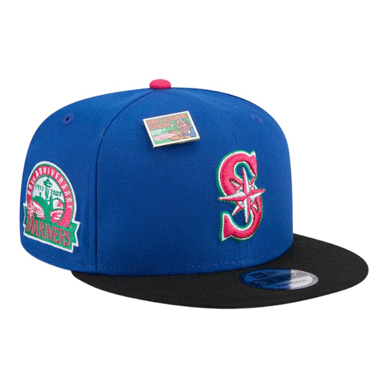 Seattle Mariners Blue and Black Big League Chew 30th Anni Patch Snapback Hat