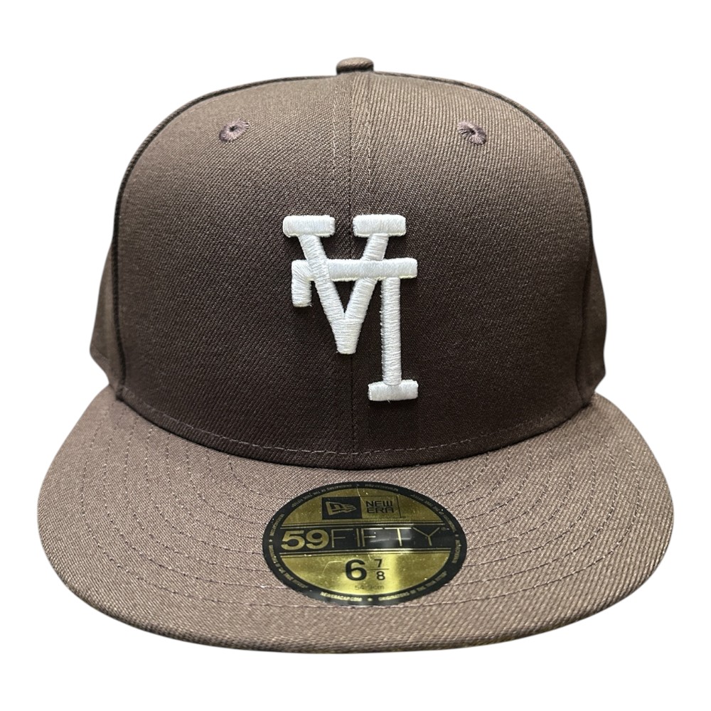 Los Angeles Dodgers Brown Upside Down Logo Gray UV New Era 59FIFTY Fitted Hat