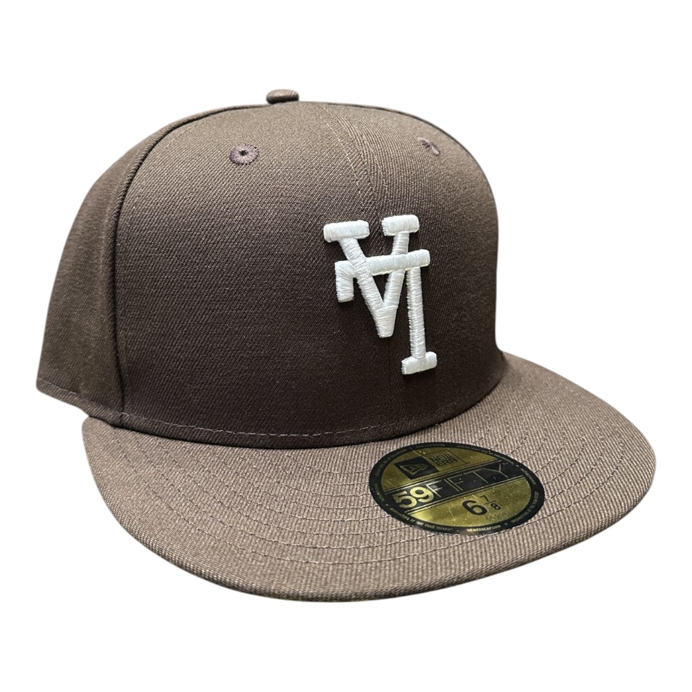 Los Angeles Dodgers Brown Upside Down Logo Gray UV New Era 59FIFTY Fitted Hat