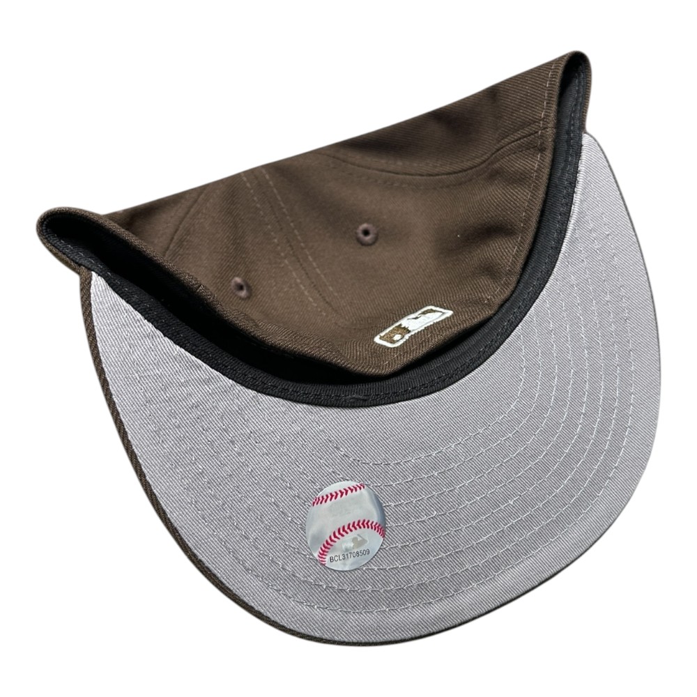 Los Angeles Dodgers Brown Upside Down Logo Gray UV New Era 59FIFTY Fitted Hat