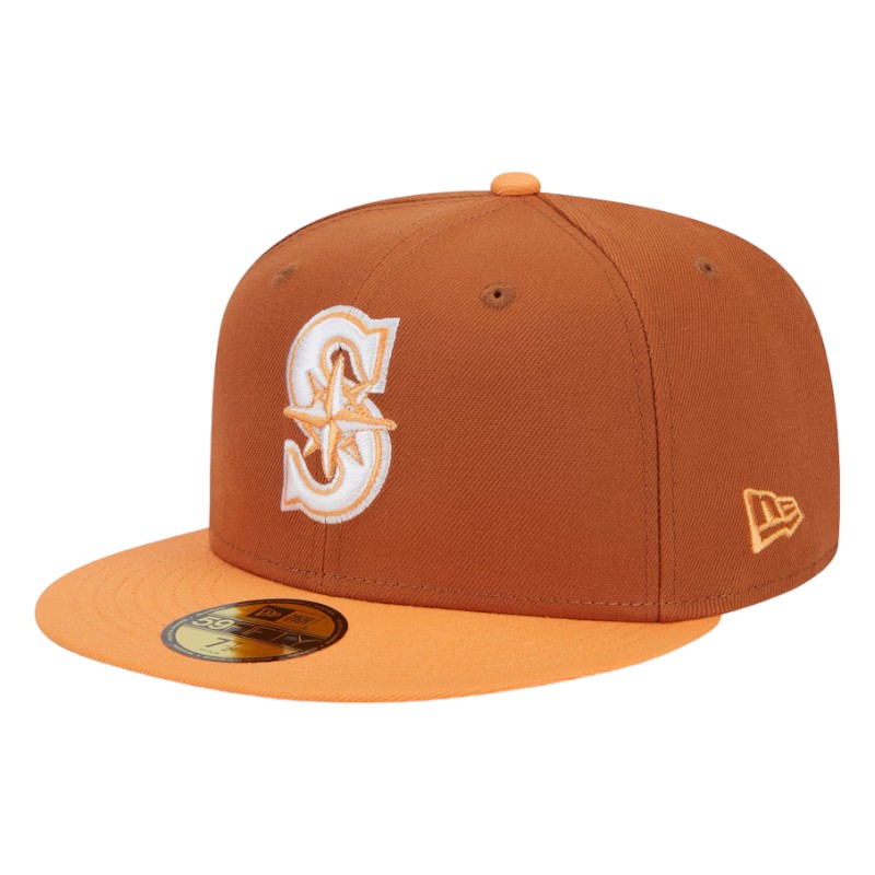 Seattle Mariners Spring Colorway Brown and Orange New Era 59FIFTY Fitted Hat