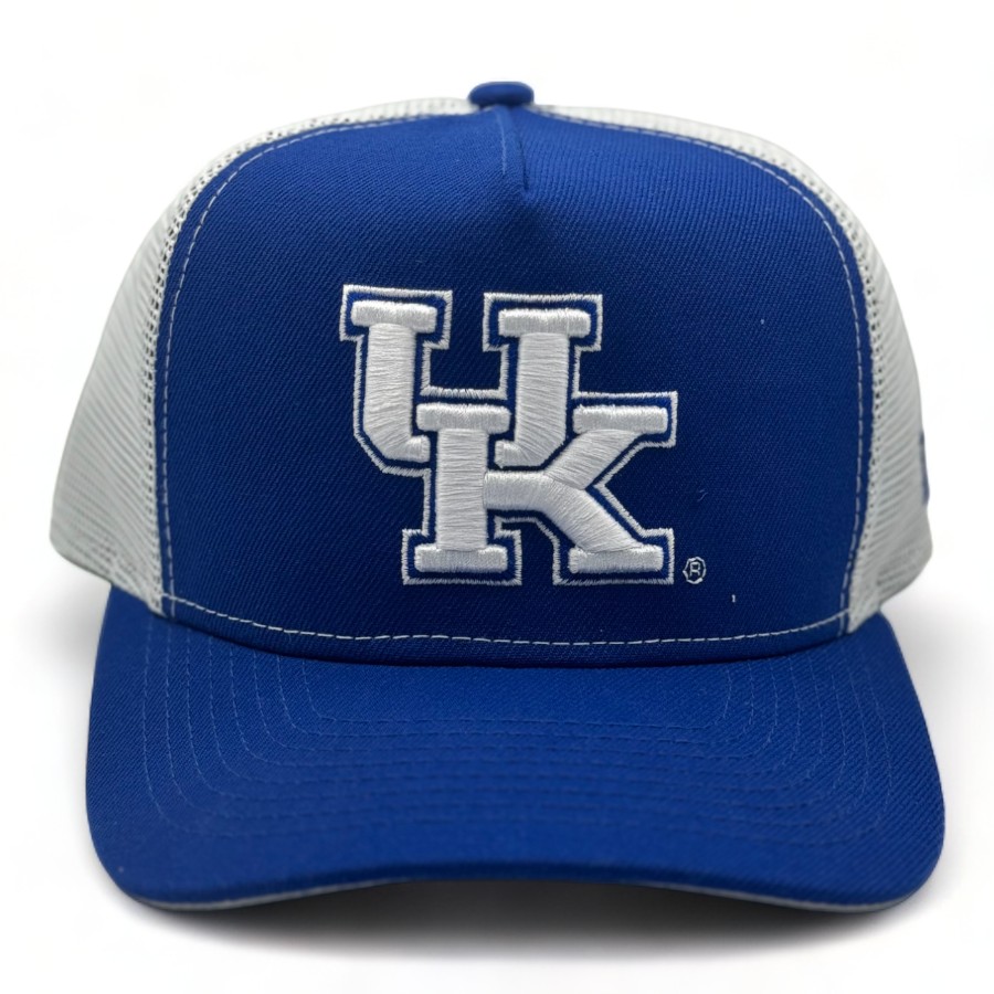 University of Kentucky Wildcats Blue Front White Mesh New Era A-Frame 9FORTY Snapback Hat