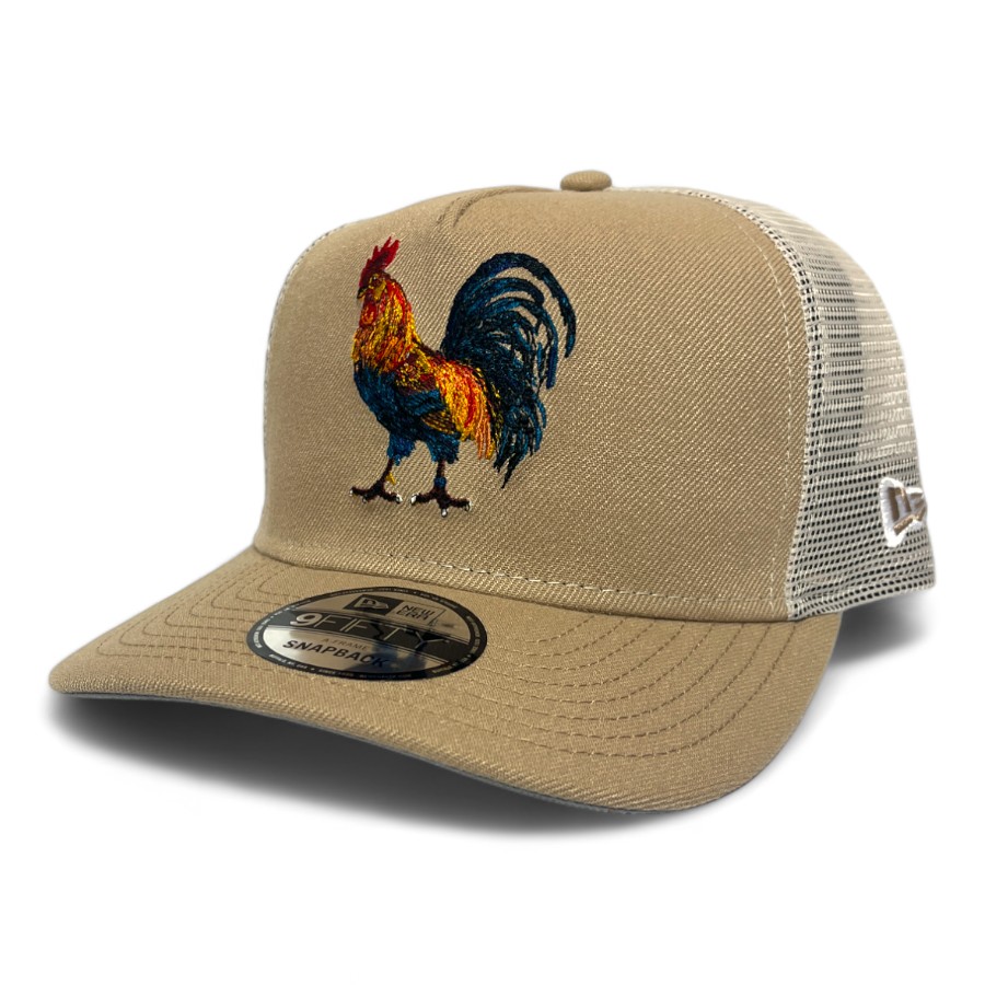 Ferreti Hats El Gallo Black Baseball Cap - Preiu Rooster Hat For En