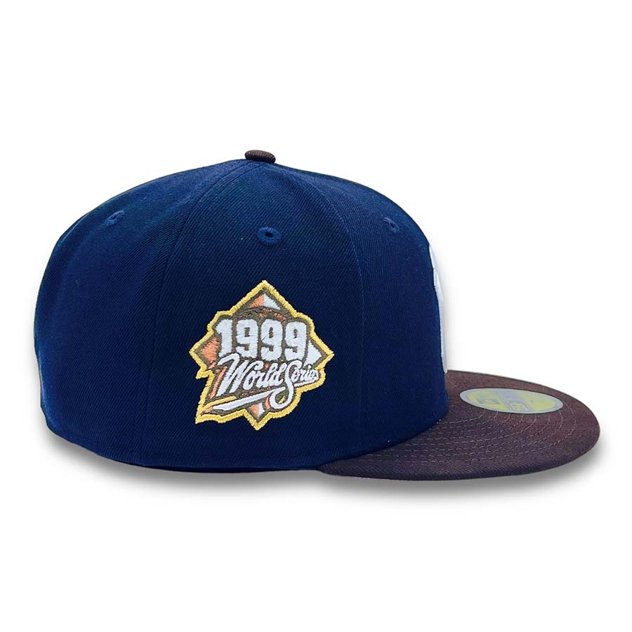 New York Yankees Navy and Walnut 1999 WS Patch Pink UV Era 59FIFTY Fitted Hat