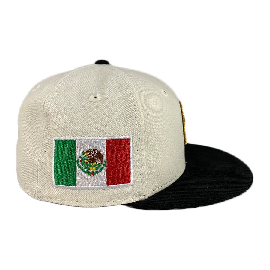 Kids Mexico Chrome Black Corduroy Brim WBC Flag Side Patch Gray UV 59FIFTY Fitted Hat