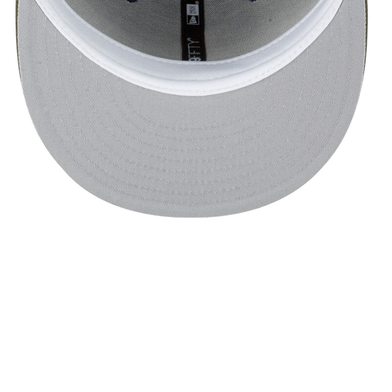 Los Angeles Dodgers Royal and Olive 100th Anniv Patch Gray UV New Era 59FIFTY Fitted Hat