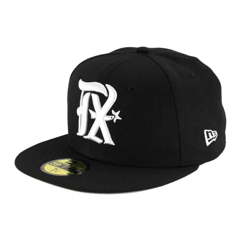 Texas Rangers Black and White City Connect Logo Gray UV 59FIFTY Fitted Hat