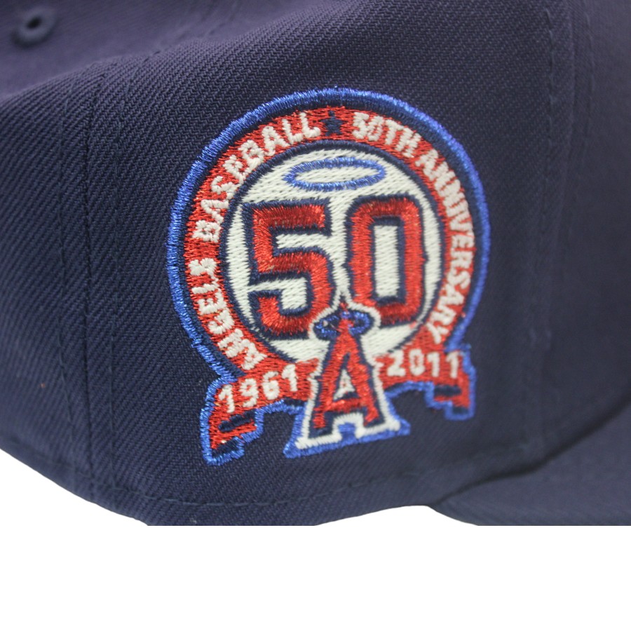 Los Angeles Angels Light Navy "DPM Stock Pack" 50th Anniversary Patch Gray UV New Era 59Fifty Fitted Hat