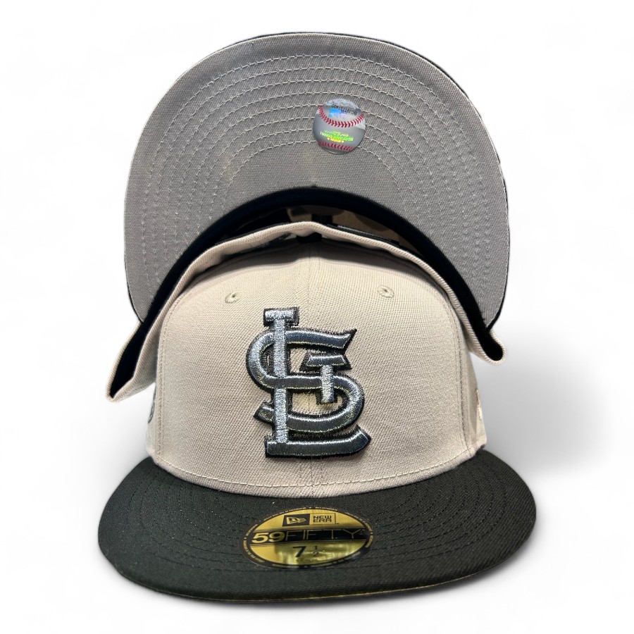 St. Louis Cardinals Stone Black Two Tone 30th Anni Patch Gray UV New Era 59FIFTY Fitted Hat