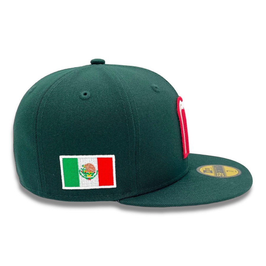 Mexico Dark Green Flag Patch Gray UV New Era 59FIFTY Fitted Hat