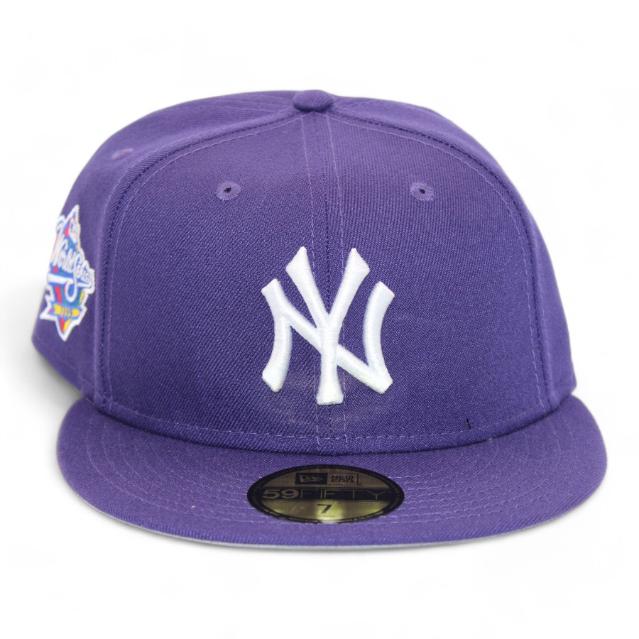 New York Yankees Purple "DPM Stock Pack" 1998 World Series Patch Gray UV Era 59Fifty Fitted Hat