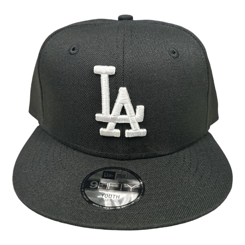 Kids Los Angeles Dodgers Black and White New Era 9FIFTY Snapback Hat