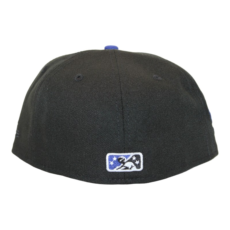 Hartford Yard Goats Black and Blue "DPM Stock Pack" Goat Mascot Patch Gray UV New Era 59Fifty Fitted Hat