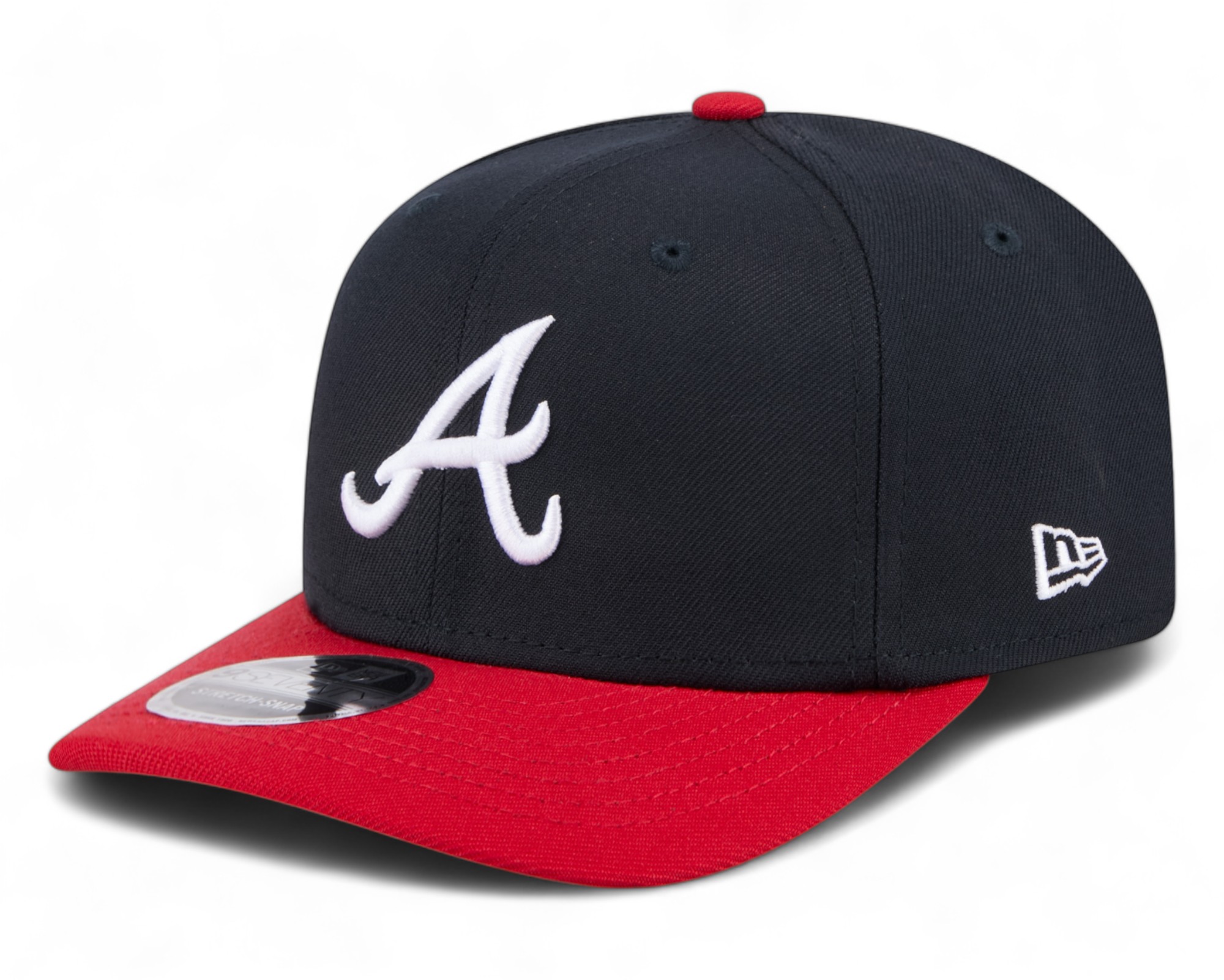 Atlanta Braves Classic Navy Blue and Red New Era 9SEVENTY Stretch Snapback Hat