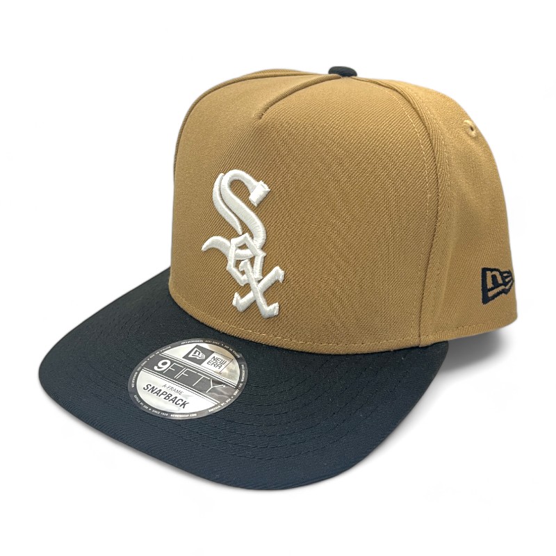 Chicago White Sox Khaki Brown and Black Two Tone Gray UV New Era 9FIFTY A-Frame Snapback Hat