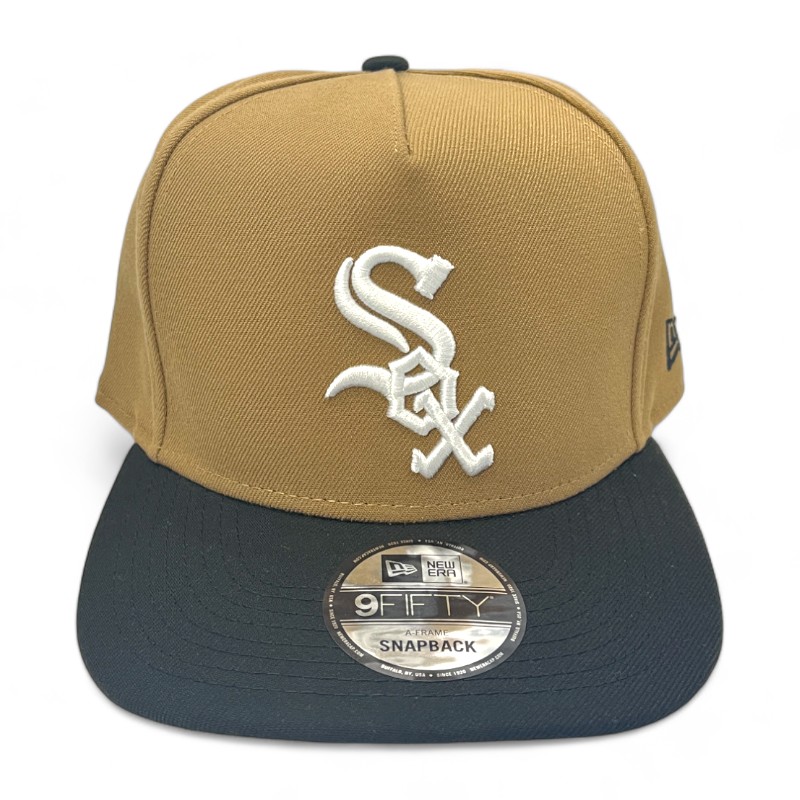 Chicago White Sox Khaki Brown and Black Two Tone Gray UV New Era 9FIFTY A-Frame Snapback Hat