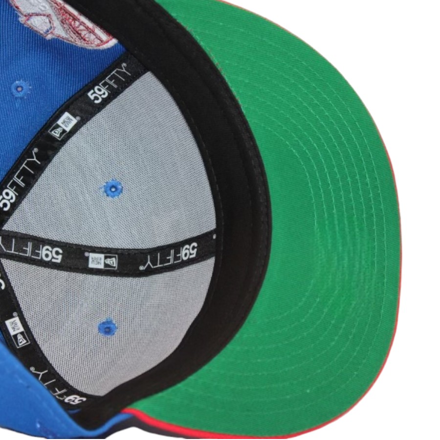 Texas Rangers Blue and Red " TBG DPM Stock Pack" Inaugrual Season at Globe Life Field Patch Green UV New Era 59Fifty Fitted Hat