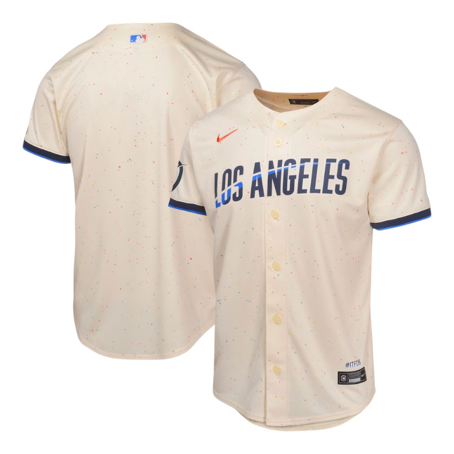 Youth Los Angeles Dodgers Nike City Connect Limited Cream Blank