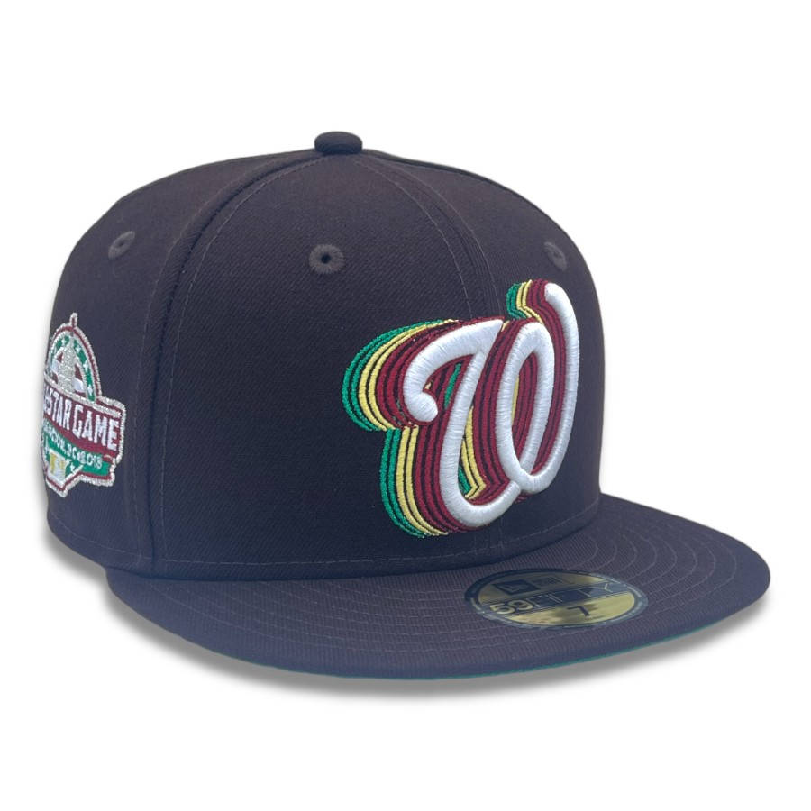 Washington Nationals Brown 2018 ASG Patch Green UV New Era 59FIFTY