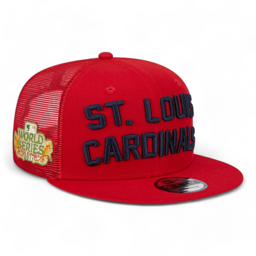 St. Louis Cardinals Red Trucker Mesh 2011 World Series Patch Gray UV New Era 9FIFTY Snapback Hat