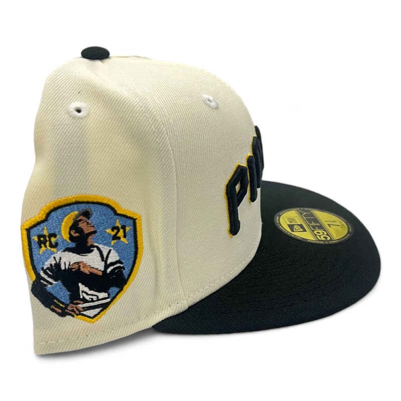Pittsburgh Pirates Chrome and Black Employee Pack Roberto Clemente 21 Patch Red UV New Era 59FIFTY Fitted Hat