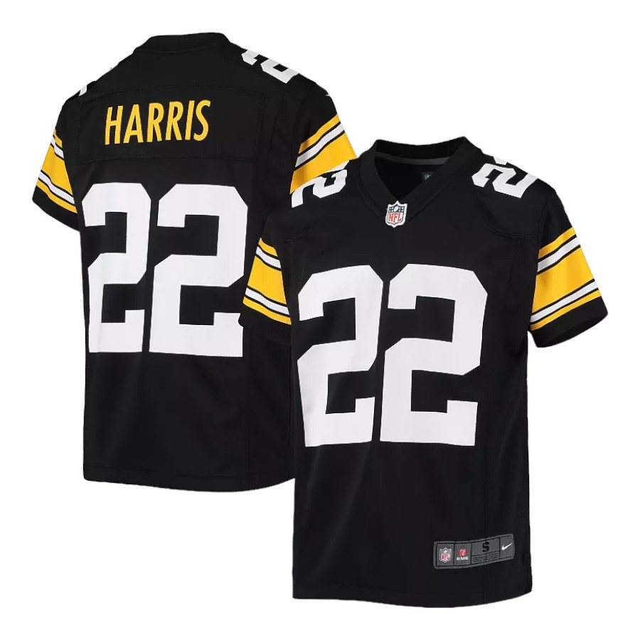 Youth Pittsburgh Steelers Najee Harris Nike Black Team Game Jersey