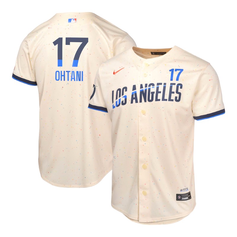 Youth Los Angeles Dodgers Shohei Ohtani Cream Nike City Connect