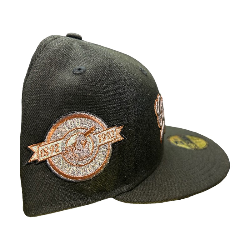 St. Louis Cardinals Graphite and Black Script 100th Anniversary Patch Gray UV New Era 59FIFTY Fitted Hat