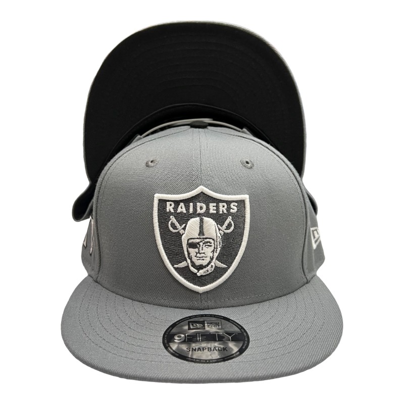 Las Vegas Raiders Dark Gray SB XV Patch Black UV New Era 9FIFTY Snapback Hat