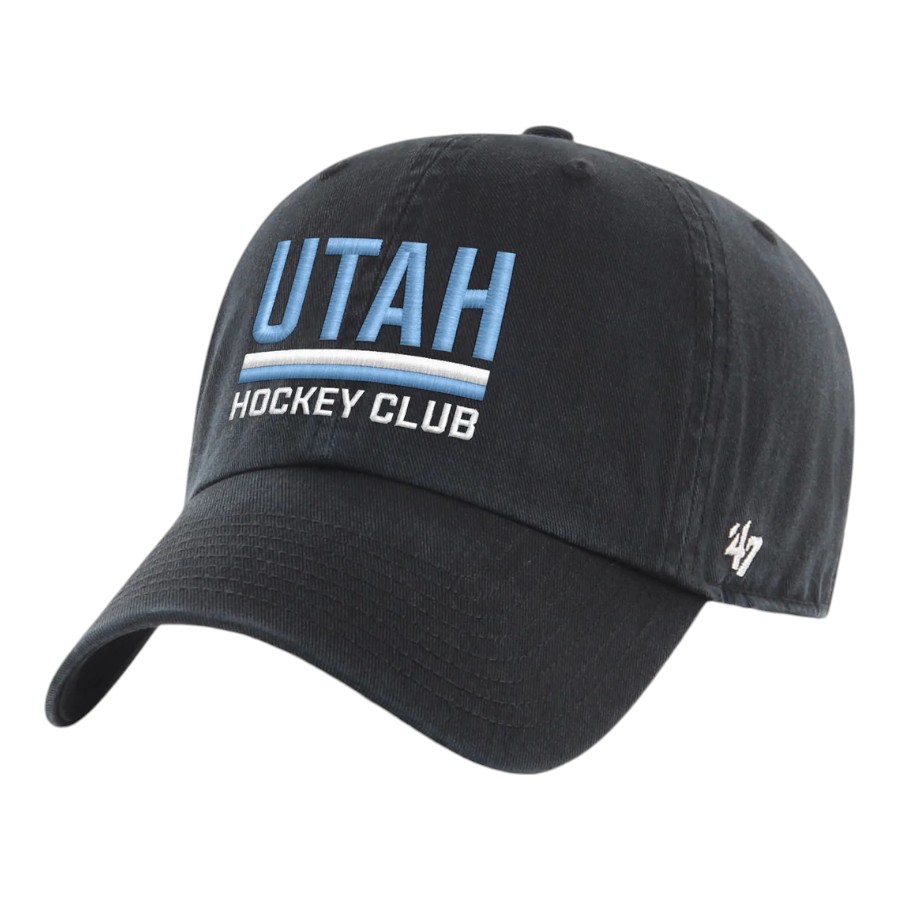 Utah Hockey Club Black 47' Brand Clean Up Adjustable Hat