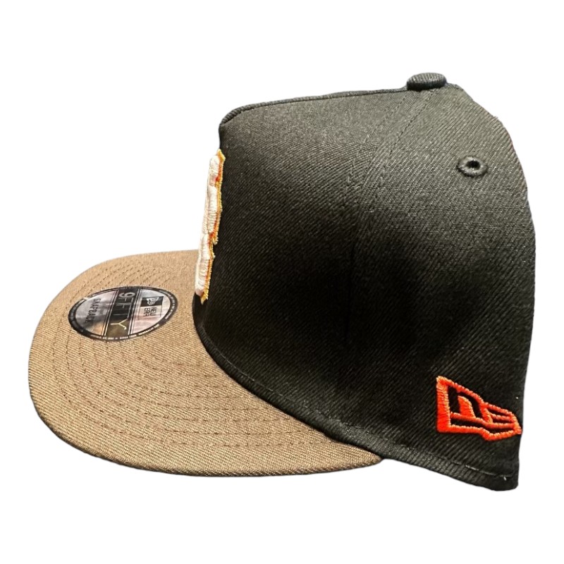 San Francisco Giants Black and Brown Upside Down Logo Gray UV New Era 9FIFTY A-Frame Snapback Hat