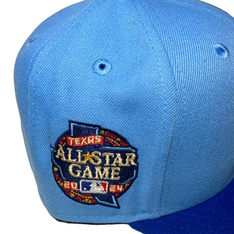Texas Rangers Powder Blue Two Tone 2024 All Star Game Patch Green UV New Era 59FIFTY Fitted Hat