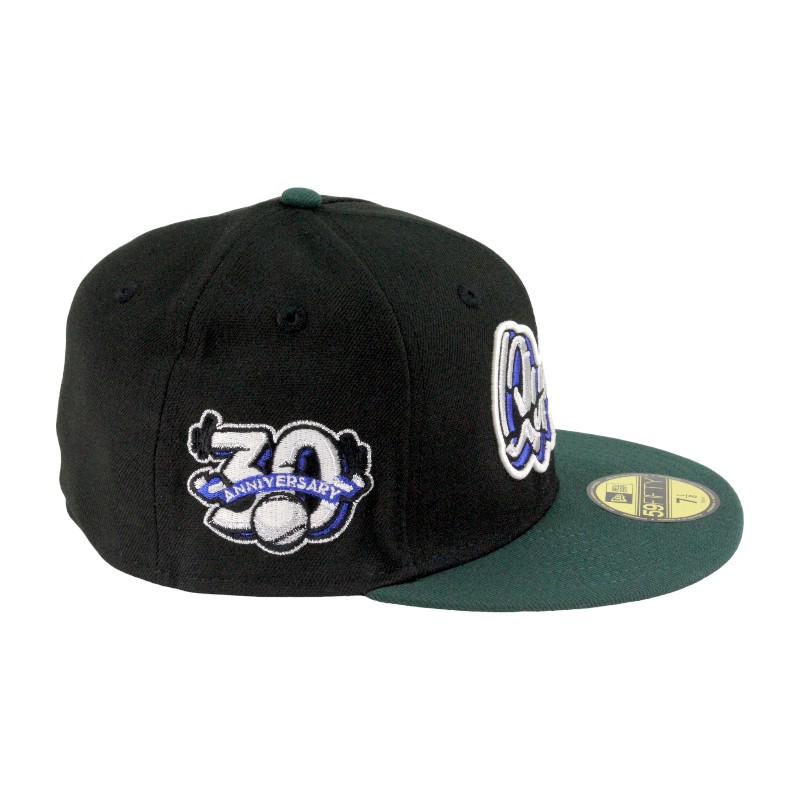 Rancho Cucamonga Quakes Black and Green 30th Patch Gray UV MiLB New Era 59FIFTY Fitted Hat