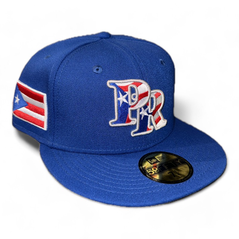 Puerto Rico Royal Blue PR Flag Logo with Patch Gray UV New Era 59FIFTY Fitted Hat