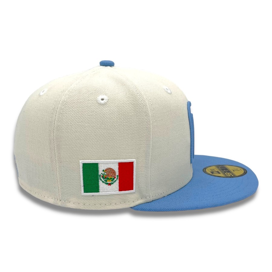 Mexico Chrome and Light Blue Flag Gray UV New Era 59FIFTY Fitted Hat