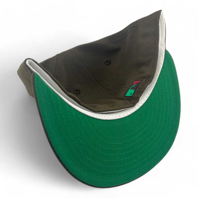 Atlanta Braves Brown Cooperstown Logo 30th Season Patch Green UV New Era 59FIFTY Fitted Hat