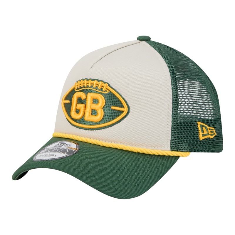 Green Bay Packers 2024 Historic Throwback NFL Sideline New Era A-Frame 9FORTY Snapback Hat