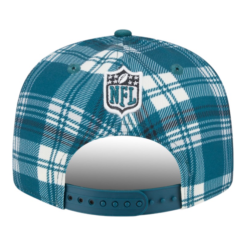 Philadelphia Eagles 2024 Sideline Statement Plaid New Era 9FIFTY Snapback Hat