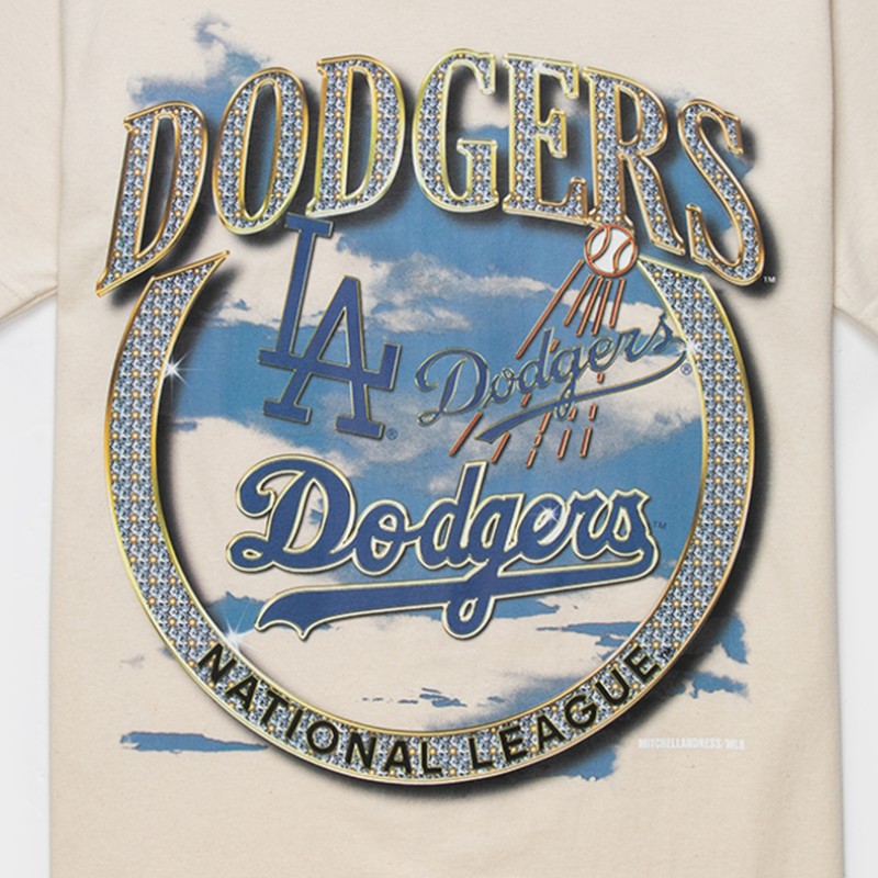 Los Angeles Dodgers Cream Mitchell & Ness "Crown Jewels" T-Shirt