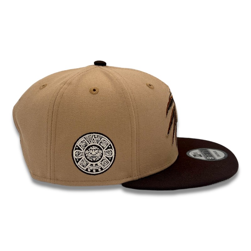 Mexico Brown Two Tone Azteca Skull Warrior Aztec Patch Gray UV New Era 9FIFTY Snapback Hat