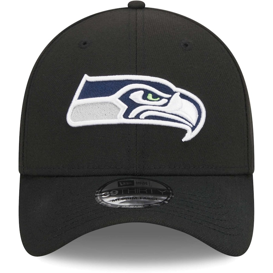 Seattle Seahawks Black Basic New Era 39THIRTY Flex Fit Hat