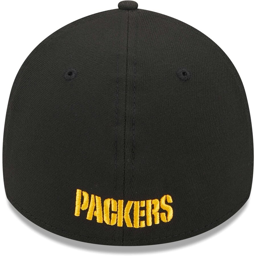 Green Bay Packers Black Basic New Era 39THIRTY Flex Fit Hat