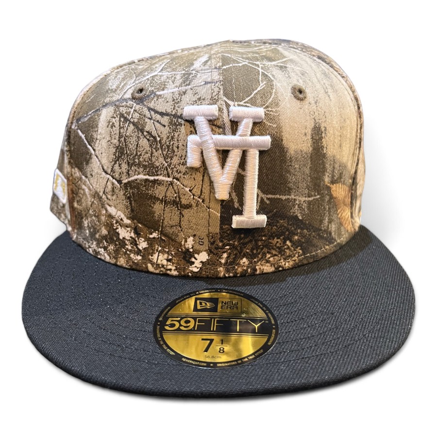 Los Angeles Dodgers Realtree and Black Upside Down LA Side Batty Green UV New Era 59FIFTY Fitted Hat