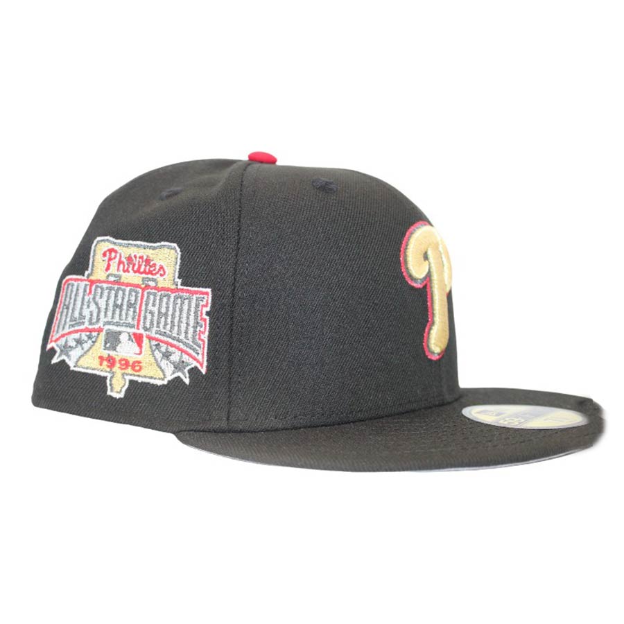 Philadelphia Phillies Black "Caps & Curveballs Pack" 1996 All Star Game Patch Gray UV New Era 59Fifty Fitted Hat