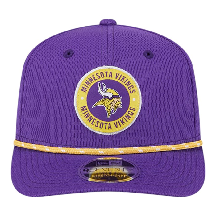 Youth Minnesota Vikings Purple 2024 NFL Sideline New Era 9SEVENTY Stretch-Snap Hat