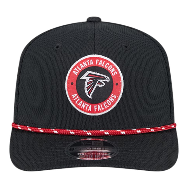 Youth Atlanta Falcons Black 2024 NFL Sideline New Era 9SEVENTY Stretch-Snap Hat